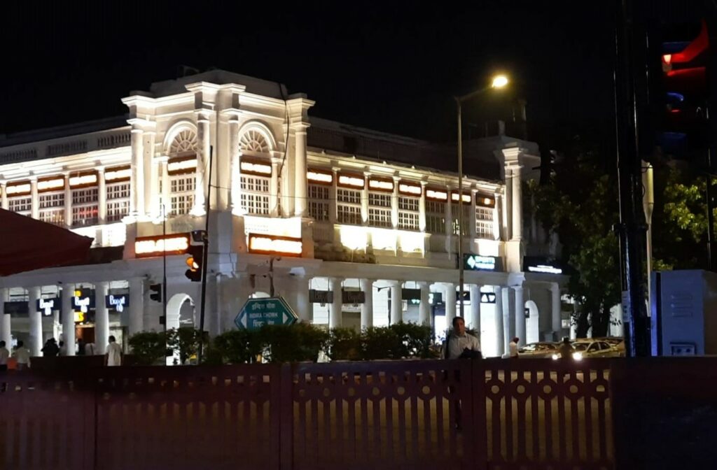 Connaught place at night
