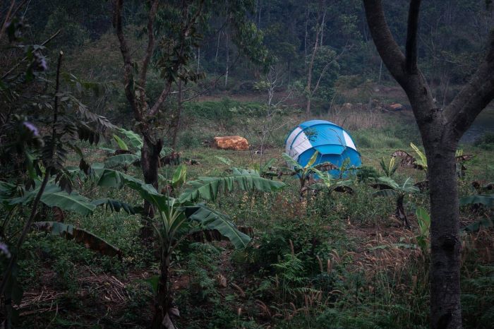 Camp in the green surroundings